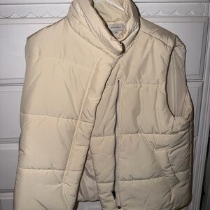 Pacsun Padded Cream Vest